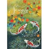 Dye-sublimated with bright colors Made with durable fade resistant polyester fabric Garden flag fits standard garden poles Size: 12 inch x 18 inch garden flag Flag reads: Serenity