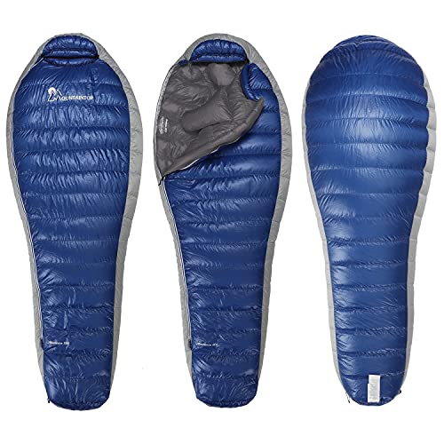 Mountaintop Down Sleeping Bag, 15F 650 Fill Power - Ultraligera Compacta Portátil para Senderismo y Camping para Adultos y Adolescentes miniatura 1