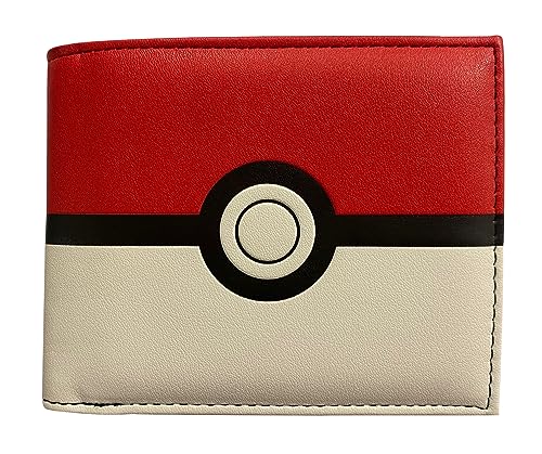 William Lamb Pokemon Faux Leather Wallet with Coin Compartment & Card and Note Slots, Black, Red, White, 13 X 9 X .7cm, Modern