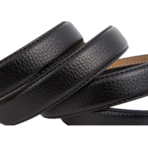 Plus Size Womens Ratchet Leather Belts For Jeans Butterfly Gold Automatic Buckle, Black, Waist:36"-40"/ 120cm3