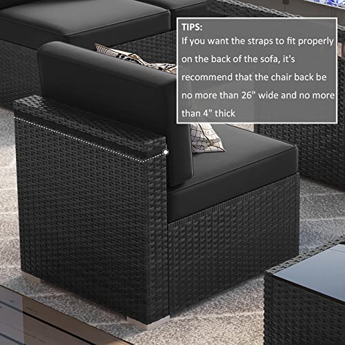 Layinsun Outdoor Furniture Replacement Cushions For 6 Seat Patio Rattan Wicker Sectional Conversation Sofa Set, 14-Piece Cushions Set #TOP4