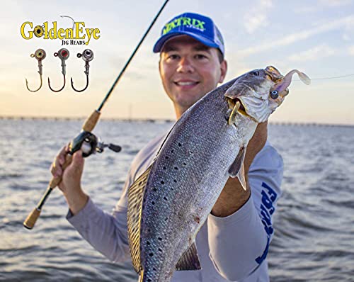 Matrix Shad Golden Eye Jig Head - Bullseye Jighead Fishing Hooks For Redfish, Speckled Trout, Flounder And Bass - Fishing Tackle For Freshwater And Saltwater (5 Per Pack) (1/8 Oz) #TOP1