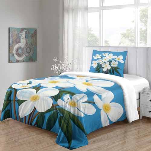 Housse de couette microfibre à fermeture éclair imprimé floral 3D - 5