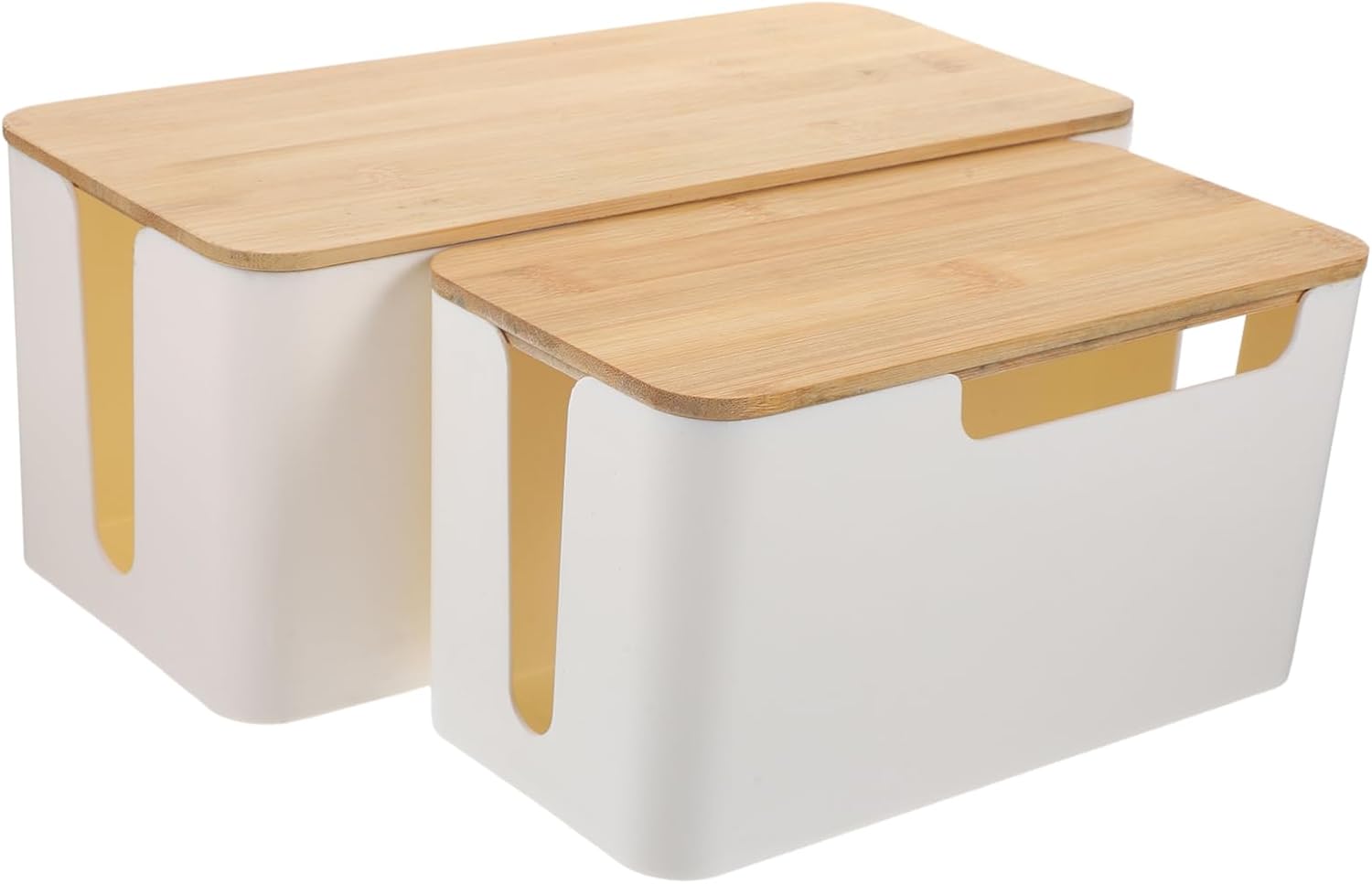 2pcs Cable Organizer Box Stylish Power Cord Management for Home Office Capacity Wire Storage Integrated Outlet Lid