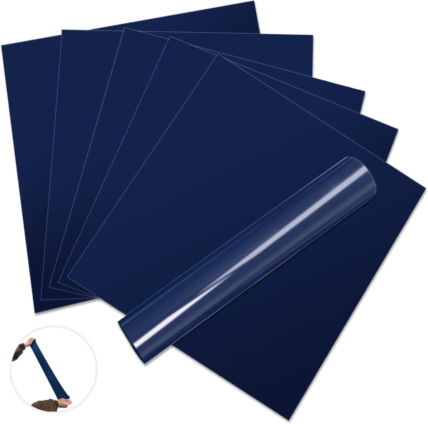Sport Stretch Iron-On Vinyl, White 12"x12" 6 Sheets - Premium HTV Heat Transfer Vinyl for Sportswear, Compatible with Most Cutting Machines