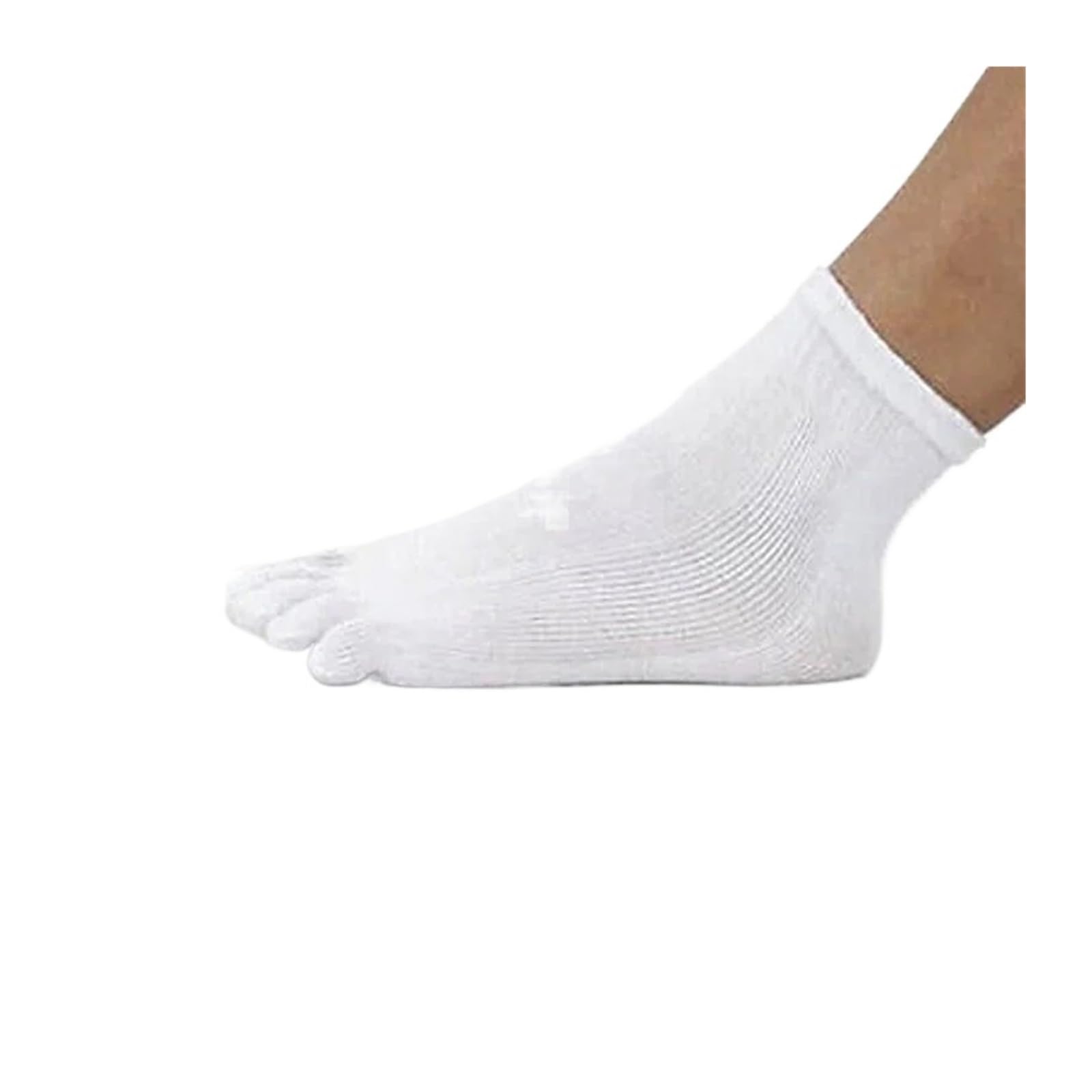 ITRHJTGP Finger Socks 5pair Five-Toed Socks Tabi Flip Flop Mens Running Kintoe Hiking for Fitness(White)