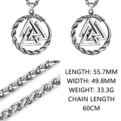JHBTFQ Valknut, Jormungandr Ouroboros Pendentif Collier, Acier Inoxydable 316L Bijoux Vikings Hommes Serpent Cadeau – vue 6