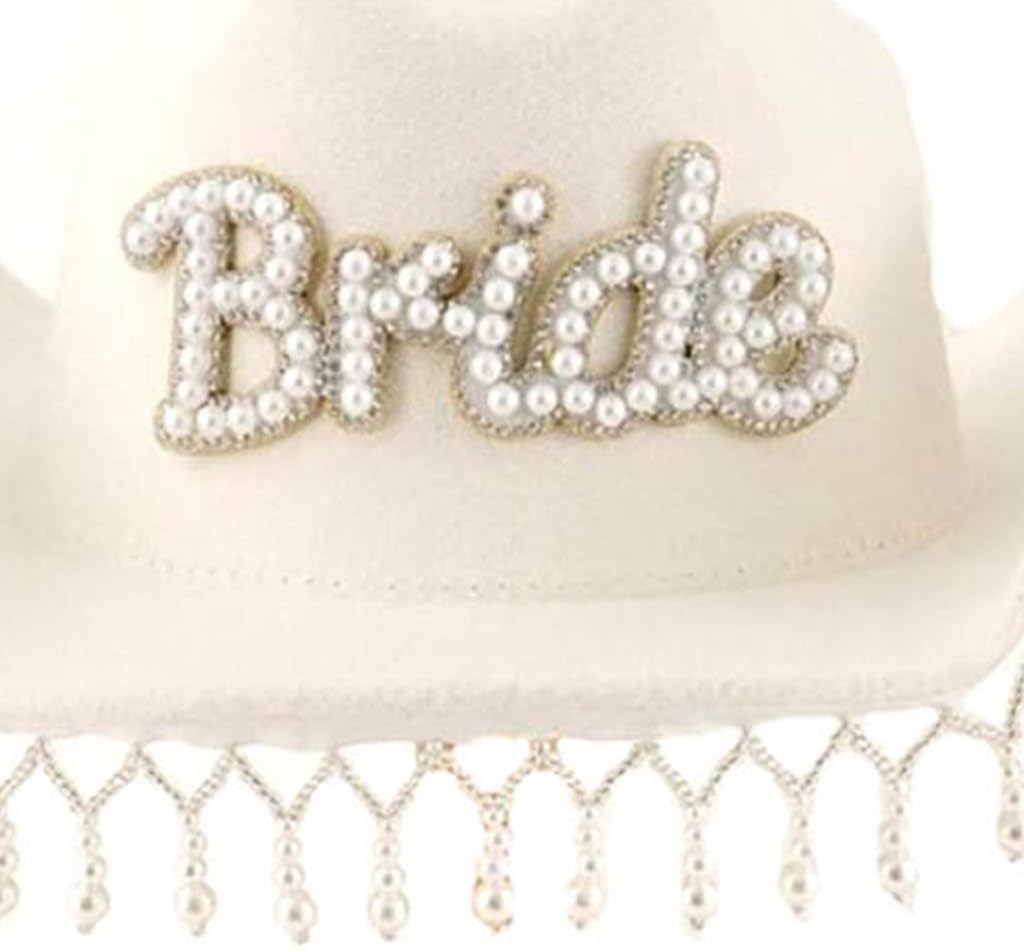 Bachelorettes Party Hat Bridal Shower Hat Women Cowboy Hat Wedding Headpieces