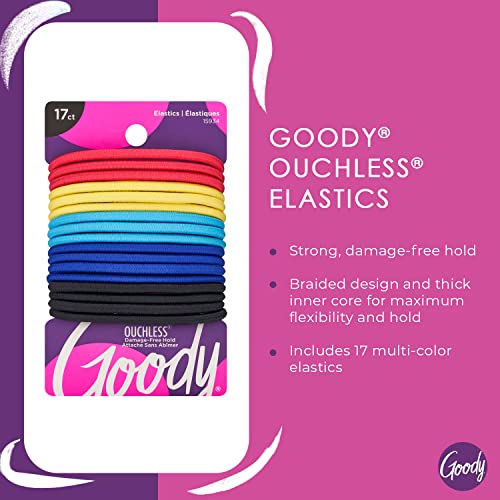 image for Goody Ouchless Elastic Hair Tie - 17 Count, Assorted Colors - 4MM for 