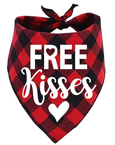 Dog Bandana Valentines Day For Puppy Cat,Plaid Valentine Scarf For Dogs #TOP18