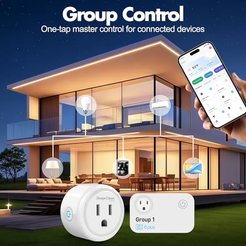 DeeprClean Mini Smart Plugs That Work with Alexa, Wifi Socket Compatible with Google Assistant, App Controlled Outlet with Timer & Schedule, 2.4GHz Wi-Fi Only Wireless Plugs Outlet for Smart Home Life