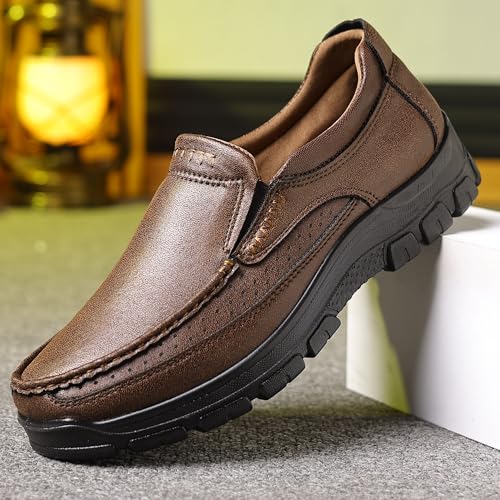 Image of COSIDRAM Men's Slip-On Loafers Lightweight Walking Shoes Daily Casual Wear | Convenient slip-on design, timeless casual shape, suitable for daily outings and light outdoor activities
