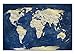 Produktbild Dsign24 Weltkarte edel als Leinwandbild Wandbild 120 x 80 cm  Wanddeko, Kunstdruck, Keilrahmen Globus World BLAU A05048