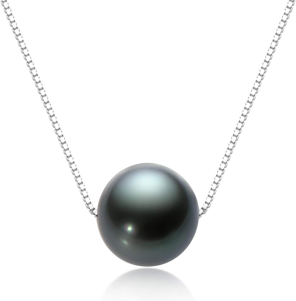 Tahitian Black Pearl Necklaces for Women, 925 Sterling Silver Pearl Pendant Necklace, Birthday Anniversary Jewelry Gifts for Wife Mom