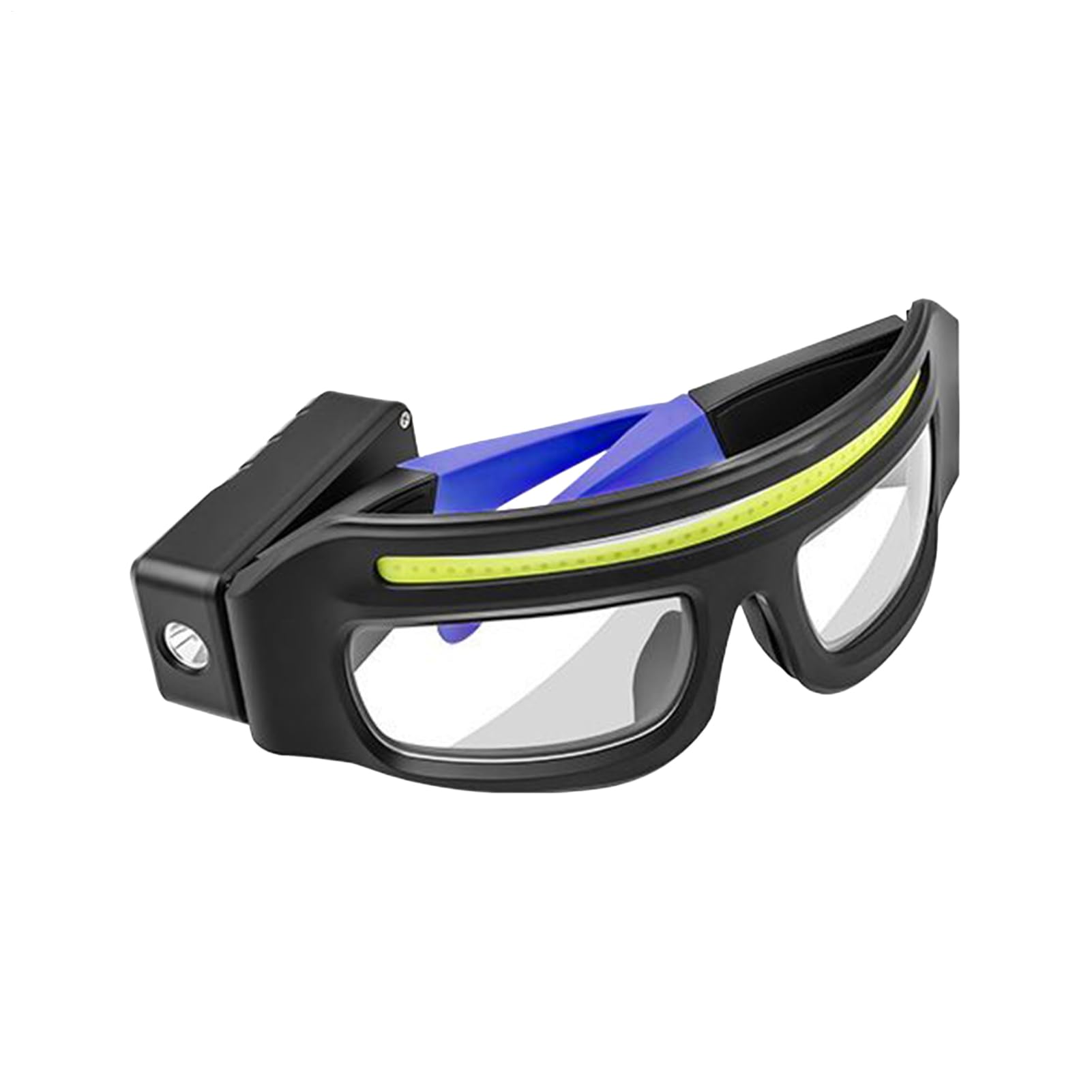 FxaumsGxuk Safety Glasses With Lights, 16x8x6cm Charging Cycling Glasses With Double-touch Button, 5 Settings, Built-in 800 MAh Battery IPX4 Waterproof For Night Cycling, Outdoor Adventures