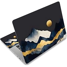 Laptop Decal Sticker Skin Cover, 12" 13.1" 13.3" 14" 15" 15.4" 15.6" Laptop Netbook Vinyl Skin Sticker Cover Notebook PC Protector 2 Wrist Pad Included, Removable Reusable, Watercolor Mountain