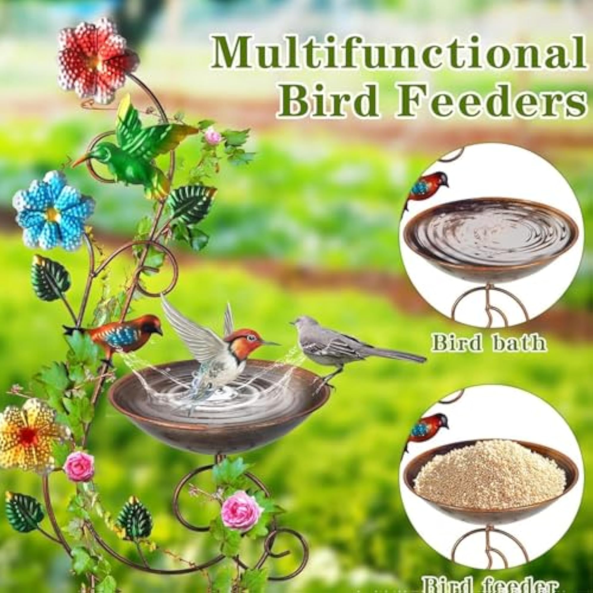 Bird Bath with Plant Trellis for Garden Enthusiasts