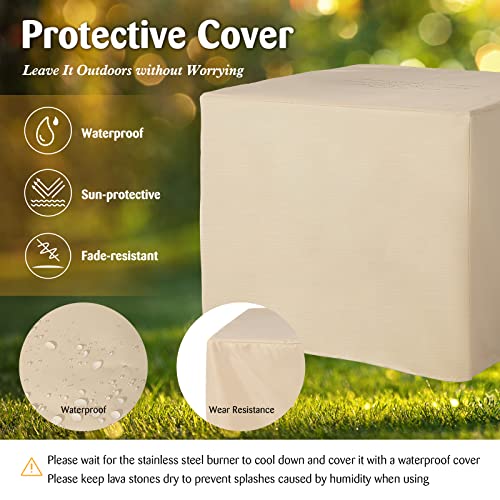 Giantex 32 Inch Propane Fire Pits, 50,000 Btu Square Gas Firepit With High-Temp Resistant Tabletop, Adjustable Flame Lava Rocks And Waterproof Cover, Csa Approved, Outdoor Fire Pit Table (Black) #TOP3