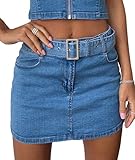 Design : chemise en jean + jupe en jean, montre la courbe du corps, sexy et fine.