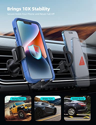 Lamicall 2023 Wider Clamp & Metal Hook Phone Mount For Car Vent [Thick Cases Friendly] Car Phone Holder Hands Free Cradle Air Vent For Iphone Smartphone #TOP4
