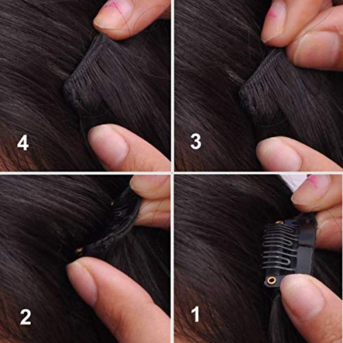 Image of Air Flow Natural Looing Realistic Black Hair Extension Long Hair Silky With Free Wig Comb (Cinderella Curly Hair Extension)