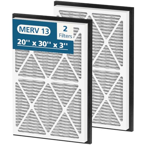 20x30x3 MERV 13 Air Filter Compatible with Zephyr VGF Series 20x30x3 Whole Home Deep Pleated Return Air Grille Filter MERV 13 Air Filtration System White 2 Pack