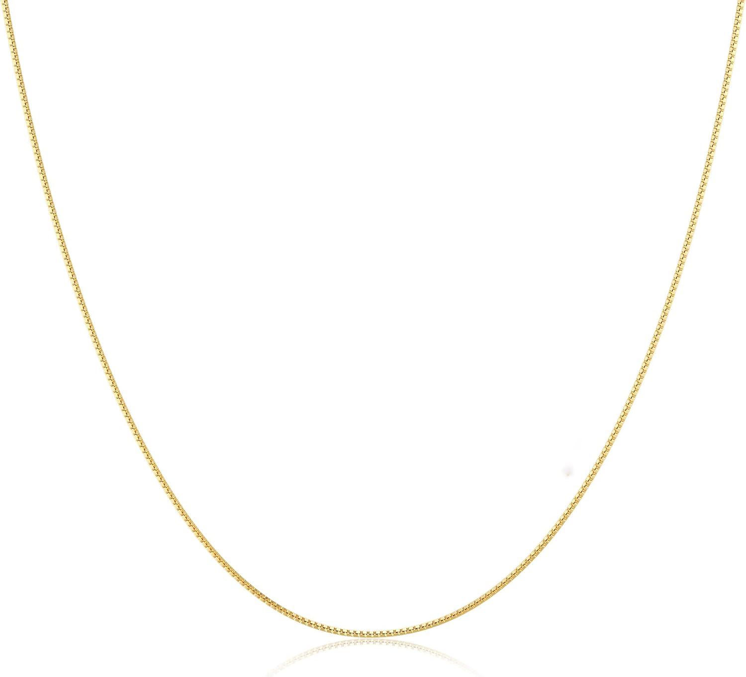 NECOCY Gold Chain Necklace for Women, 14k Gold Plated Thin Beaded Wave Box Chain Necklace Dainty Simple Layered Choker Minimalist Link Chain Trendy Jewelry for Women