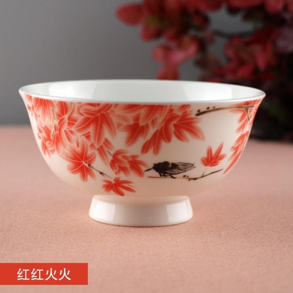 Ceramiczna miska, chińska starożytna porcelanowa miska do ryżu w stylu pałacowym, 13 cm 5,1 cala wysokiej jakości porcelanowa miska do ryżu, duża miska na sztućce domowe ，Ceramiczna miska
