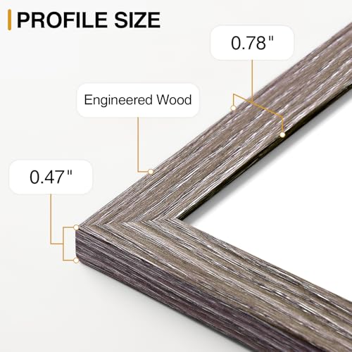 Image of Vittanly Picture Frames Set of 10, Picture Frames Collage Wall Decor with Two 8x10, Four 5x7 and Four 4x6 Photo Frames, Gallery Wall Frame Set for Wall or Tabletop Display, Black, Brown and Dark Grey