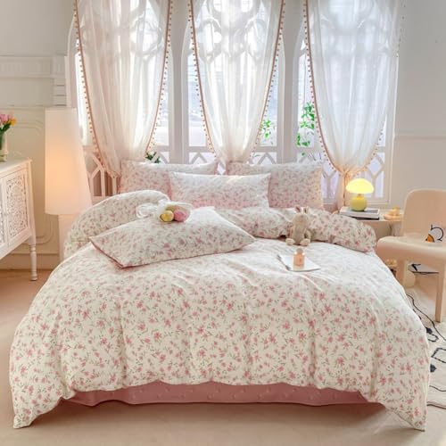 VM VOUGEMARKET Girls Comforter Set Pink Flower Bedding, Twin XL by VM VOUGEMARKET - Used condition - Image 2