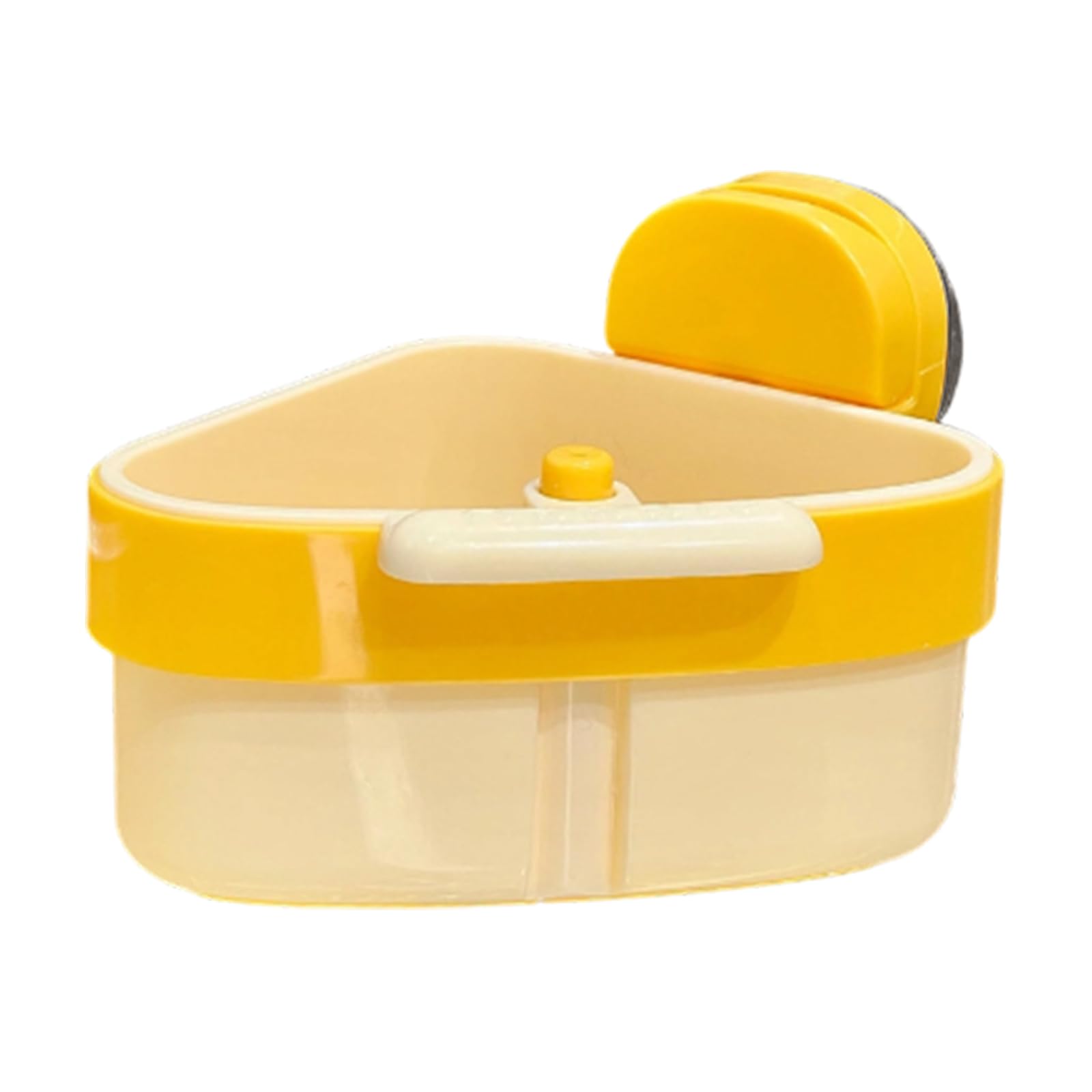 ZEPFJHE PP Sink Drain Organiser with Suction Cup Mount Triangle Kitchen Basket for Fruit Rinsing Sponge Holding, and Storage Drain Tray