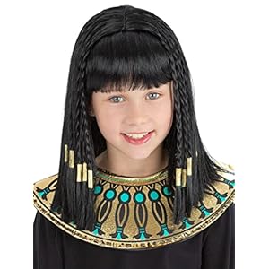 Peluca de reina egipcia negra infantil