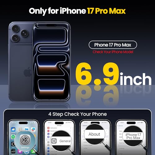 3 in 1 for iPhone 17 Pro Max Case,[1 Screen Protector & 1 Camera Lens Protector ],7X Military-Grade Drop Protection ,Fits MagSafe ,Tough, Rugged & Durable for Heavy Duty iPhone 17 Pro Max Case,Blue by Yzoiko - Used condition - Image 8