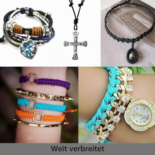 HTBAKOI Gewachste Baumwollschnur 1mm mit Fadenschneider für Schmuck und Armbänder – Bild 6