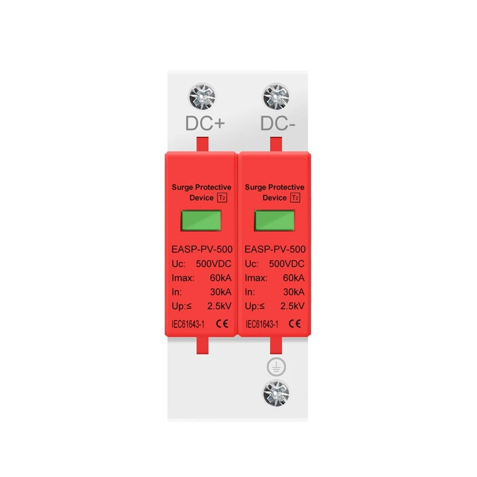 SPD 2P 3P CC 500V 800V 1000V 20KA~40KA 30KA~60KA Dispositif de protection