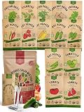 Organo Republic 14 Herb, Tomato & Chili Pepper Gardening Seeds Salsa Variety Pack for Outdoors &...