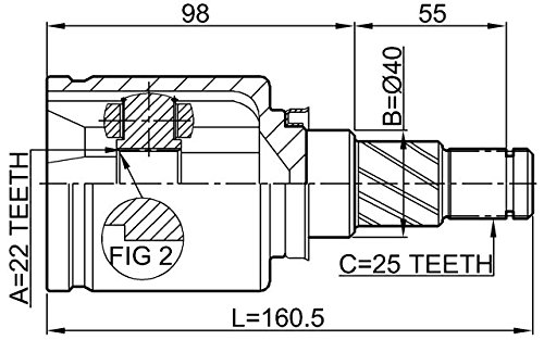 Amazon.com: 3910195F0D - Inner CV Joint Left 22X40X25 For Nissan 