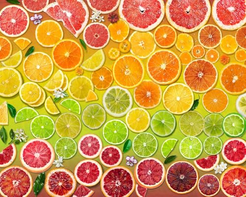 Springbok Citrus Rainbow 1000 Piece Jigsaw Puzzle for Adults & Family - Poster Now Included - Colorful Fruit Art, Vibrant Citrus Illustration - Unique Cut Pieces - Made in USA