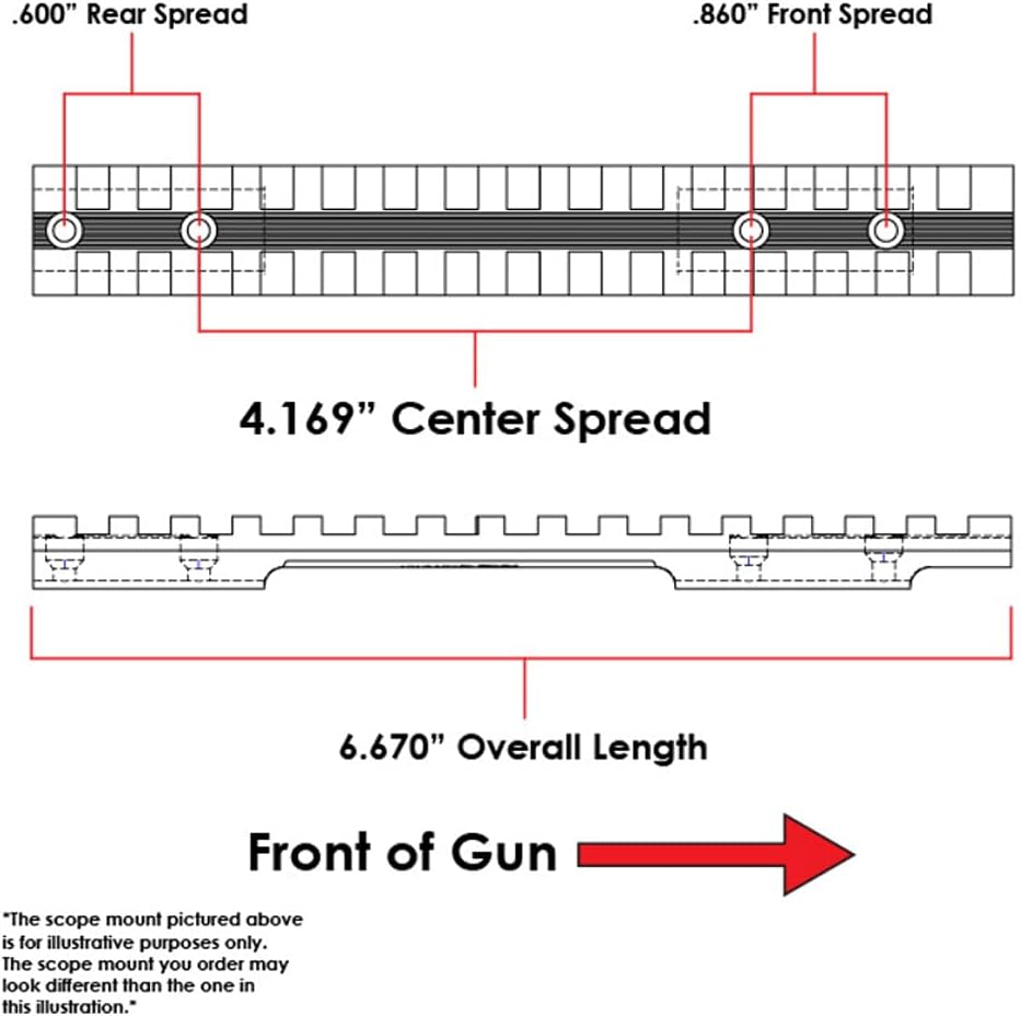 EGW Mossberg Patriot/ATR 100 Short Action Picatinny Rail Scope Mount 0 MOA