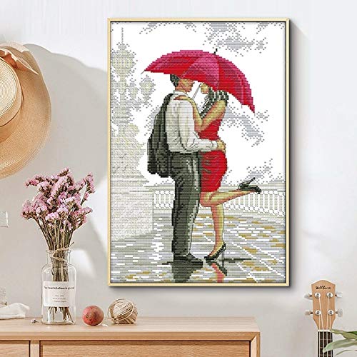 SYMON punto croce kit completo,Vergine Maria,11CT tela punto croce,principianti ricamo punto croce stampato,40×50cm