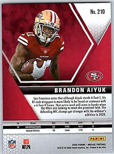 2020 Panini Mosaic #210 Brandon Aiyuk San Francisco 49ers Rookie Football Card