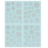 NICEXMAS 68 Funkeln Fensterdeko Schneeflocken Fensterbilder Schneeflocken - Statisch Haftende PVC Aufkleber