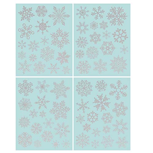 NICEXMAS 68 Funkeln Fensterdeko Schneeflocken Fensterbilder Schneeflocken - Statisch Haftende PVC Aufkleber Cover