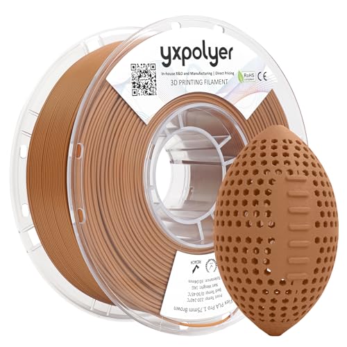Image of YXPOLYER Flexible PLA Food-Grade 92A Soft PLA 3D Printer Filament 1.75mm 1KG for Printing Dog Chew Toys and Highly Elastic Bouncy Airless Basketball Pet Ball, Brown