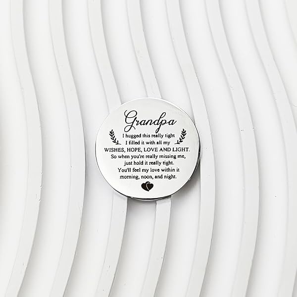 Pocket Hug Tokens Grandpa Gift from Granddaughter Grandson Memorial Gifts for Loss of Grandfather Grandpa Christmas Birthday Gift for Granddad Sympathy Gifts Hug Tokens Coins by RFTWXHPN - Image 5