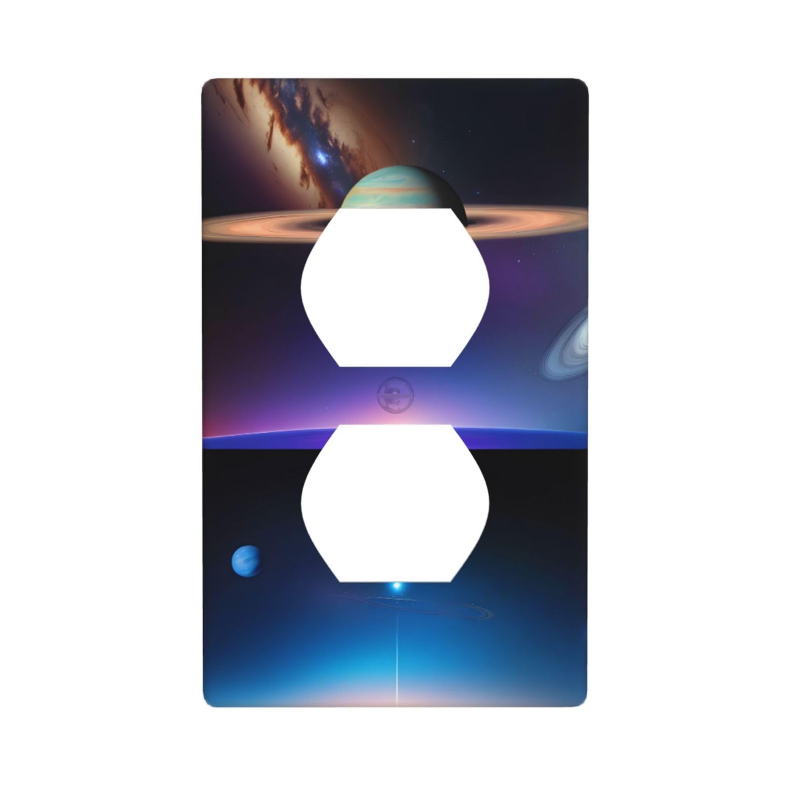 Cosmic Saturn Decorative Switch Plate Cover-Unbreakable Polycarbonate Wall Plate for Home Office, 1 Gang with Screws