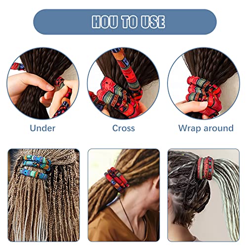 Colorful Spiral Lock Hair Tie: 3 Pcs Colorful Spiral Lock Hair Tie Dreadlock Accessory Iron Wire Embedded Lock Hair Tie, Bendable Hair Tie With Storage Bags For Women And Men Dreadlock Hair Tie #TOP2