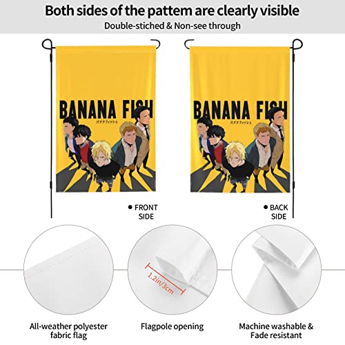Anime Banana Fish Garden Flag Welcome Summer Vertical Double Sided Yard Flag Outdoor Decor Holiday Garden Flags For Outside Patio Porch Lawn 28"X40" #TOP6