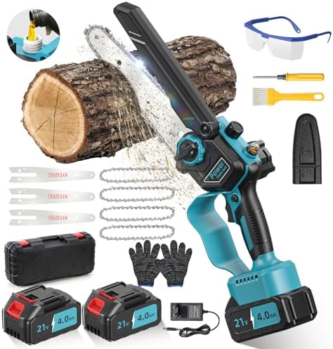 Mini Motosega A Batteria 880W Per Potatura, Con 2 Batterie 4000mAh, Leggera E Potente - Foto 6