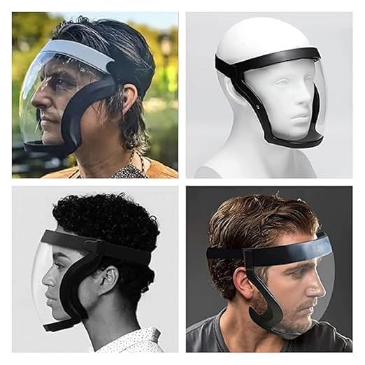 Image of Anti-Fog Full Face Shield Upgraded, Impact & Wind Resistant Cycling Mask with Adjustable Fit, Transparent Protection for Outdoor & Kitchen Use, Heat & Blue Light Blocking
